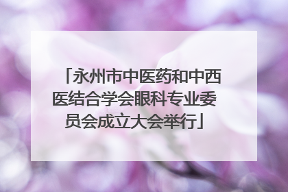永州市中医药和中西医结合学会眼科专业委员会成立大会举行