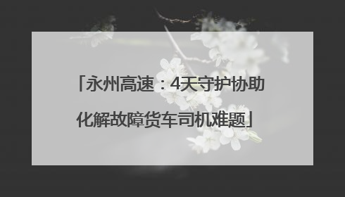 永州高速：4天守护协助 化解故障货车司机难题
