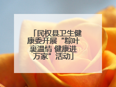 民权县卫生健康委开展“粽叶裹温情 健康进万家”活动