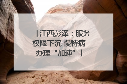 江西彭泽：服务权限下沉 慢特病办理“加速”