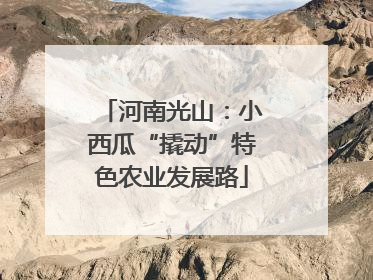 河南光山：小西瓜“撬动”特色农业发展路