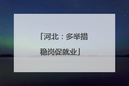 河北：多举措稳岗促就业