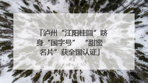 泸州“江阳桂圆”跻身“国字号” “甜蜜名片”获全国认证