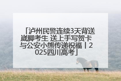 泸州民警连续3天背送崴脚考生 送上手写贺卡与公安小熊传递祝福丨2025四川高考