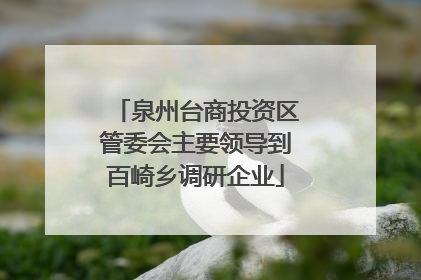 泉州台商投资区管委会主要领导到百崎乡调研企业