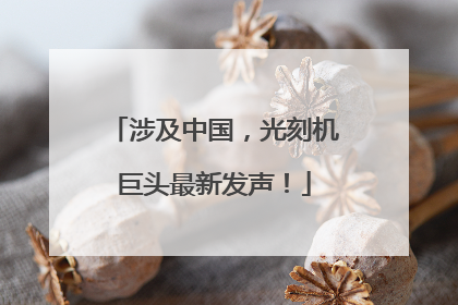 涉及中国，光刻机巨头最新发声！