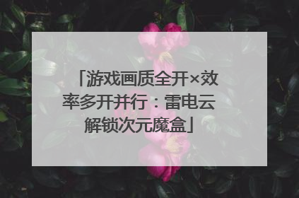 游戏画质全开×效率多开并行：雷电云解锁次元魔盒