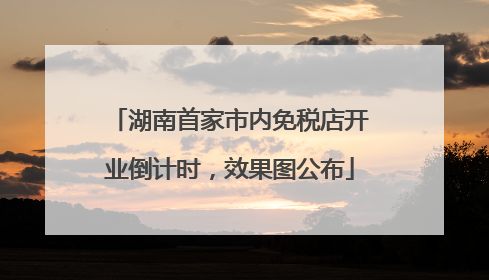 湖南首家市内免税店开业倒计时，效果图公布