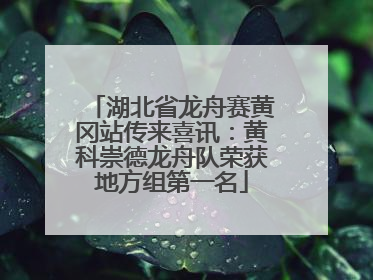 湖北省龙舟赛黄冈站传来喜讯：黄科崇德龙舟队荣获地方组第一名