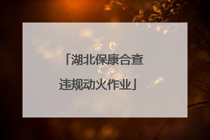 湖北保康合查违规动火作业