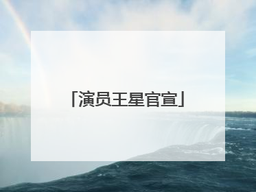 演员王星官宣