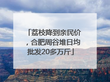 荔枝降到亲民价，合肥周谷堆日均批发20多万斤