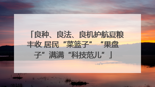 良种、良法、良机护航夏粮丰收 居民“菜篮子”“果盘子”满满“科技范儿”