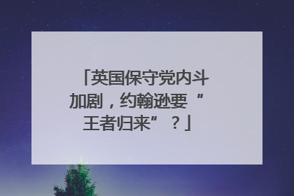 英国保守党内斗加剧，约翰逊要“王者归来”？