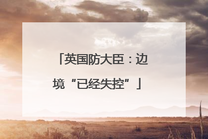 英国防大臣：边境“已经失控”
