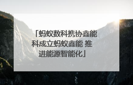 蚂蚁数科携协鑫能科成立蚂蚁鑫能 推进能源智能化