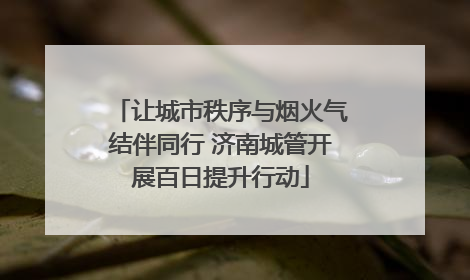 让城市秩序与烟火气结伴同行 济南城管开展百日提升行动