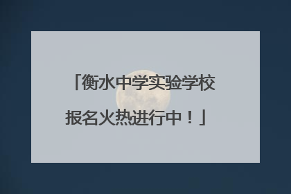 衡水中学实验学校报名火热进行中！