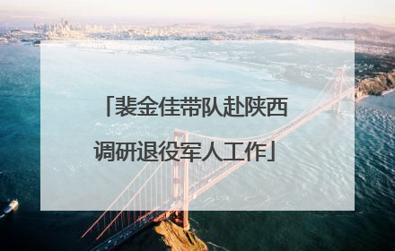 裴金佳带队赴陕西调研退役军人工作