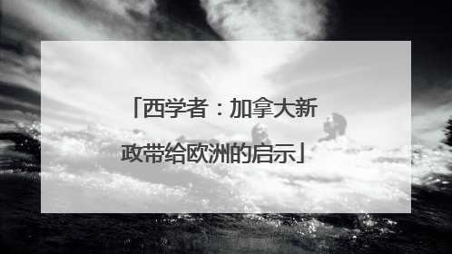 西学者：加拿大新政带给欧洲的启示