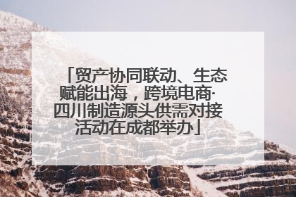 贸产协同联动、生态赋能出海，跨境电商·四川制造源头供需对接活动在成都举办