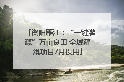 资阳雁江：“一键灌溉”万亩良田 全域灌溉项目7月投用