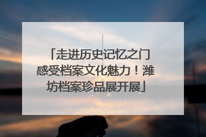 走进历史记忆之门 感受档案文化魅力！潍坊档案珍品展开展
