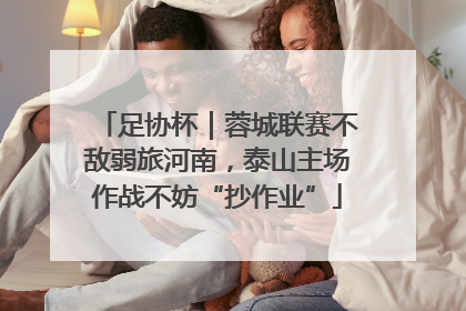 足协杯｜蓉城联赛不敌弱旅河南，泰山主场作战不妨“抄作业”