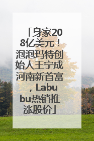 身家208亿美元！泡泡玛特创始人王宁成河南新首富，Labubu热销推涨股价