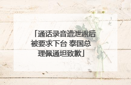 通话录音遭泄露后被要求下台 泰国总理佩通坦致歉