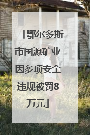 鄂尔多斯市国源矿业因多项安全违规被罚8万元