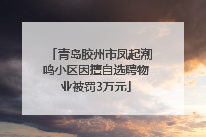 青岛胶州市凤起潮鸣小区因擅自选聘物业被罚3万元