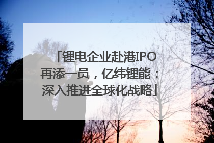 锂电企业赴港IPO再添一员，亿纬锂能：深入推进全球化战略