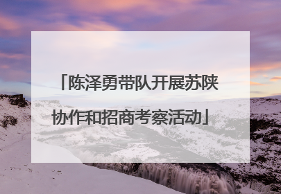 陈泽勇带队开展苏陕协作和招商考察活动