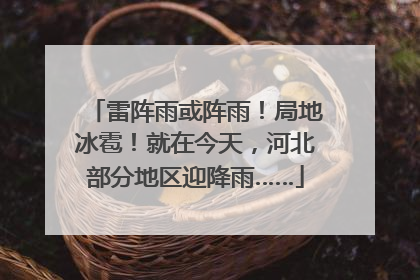 雷阵雨或阵雨！局地冰雹！就在今天，河北部分地区迎降雨……