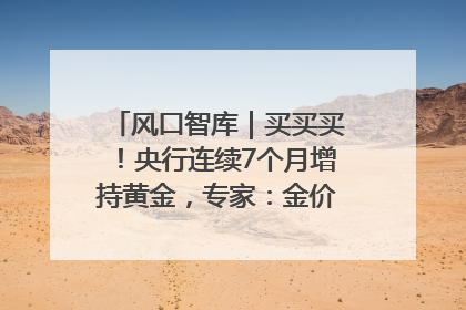 风口智库｜买买买！央行连续7个月增持黄金，专家：金价或仍易涨难跌