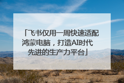 飞书仅用一周快速适配鸿蒙电脑，打造AI时代先进的生产力平台