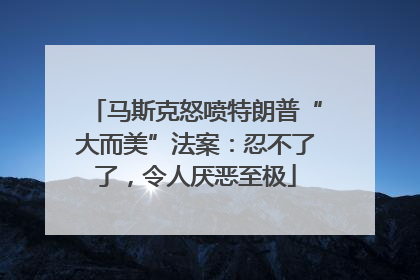 马斯克怒喷特朗普“大而美”法案：忍不了了，令人厌恶至极