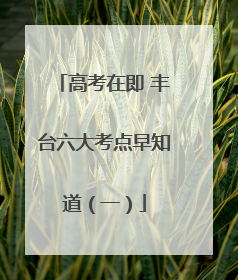 高考在即 丰台六大考点早知道（一）