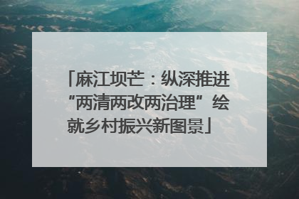 麻江坝芒：纵深推进“两清两改两治理”绘就乡村振兴新图景