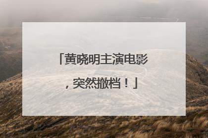黄晓明主演电影，突然撤档！