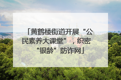 黄鹤楼街道开展“公民素养大课堂”，织密“银龄”防诈网