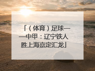 （体育）足球——中甲：辽宁铁人胜上海嘉定汇龙