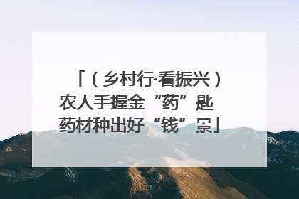 （乡村行·看振兴）农人手握金“药”匙 药材种出好“钱”景