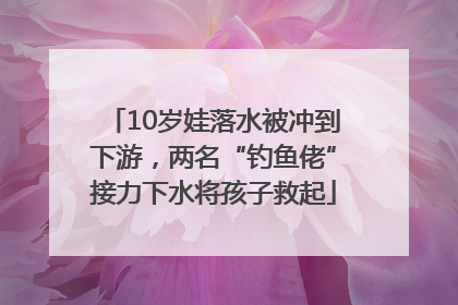 10岁娃落水被冲到下游，两名“钓鱼佬”接力下水将孩子救起