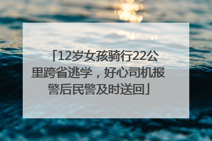 12岁女孩骑行22公里跨省逃学，好心司机报警后民警及时送回