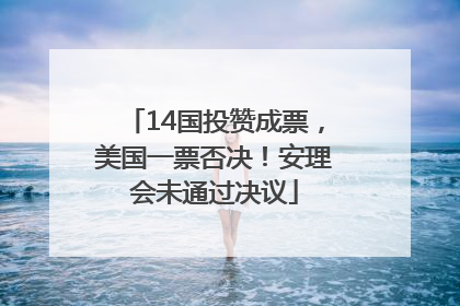 14国投赞成票，美国一票否决！安理会未通过决议