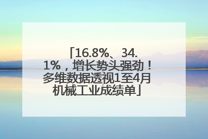 16.8%、34.1%，增长势头强劲！多维数据透视1至4月机械工业成绩单