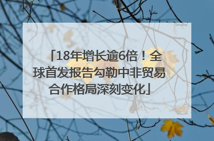 18年增长逾6倍！全球首发报告勾勒中非贸易合作格局深刻变化
