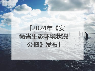 2024年《安徽省生态环境状况公报》发布
